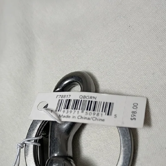 Coach Metallic Green Bear Enamel Keychain Charm - Picture 2 of 5